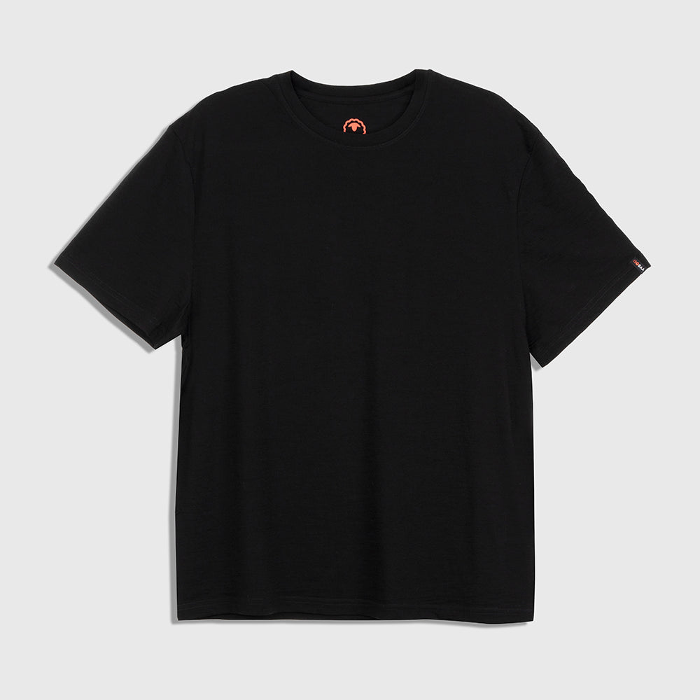 Mens Merino 150 Short Sleeve Relaxed Crew (Black)
