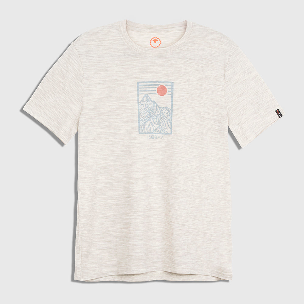 Mens Merino 150 Stamp Summit Tee (Jute/Lagoon)