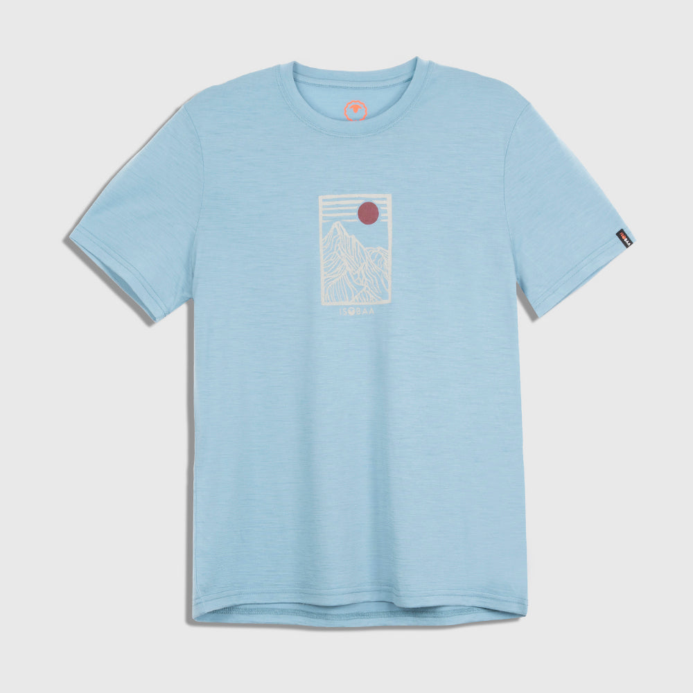 Mens Merino 150 Stamp Summit Tee (Lagoon/Jute)