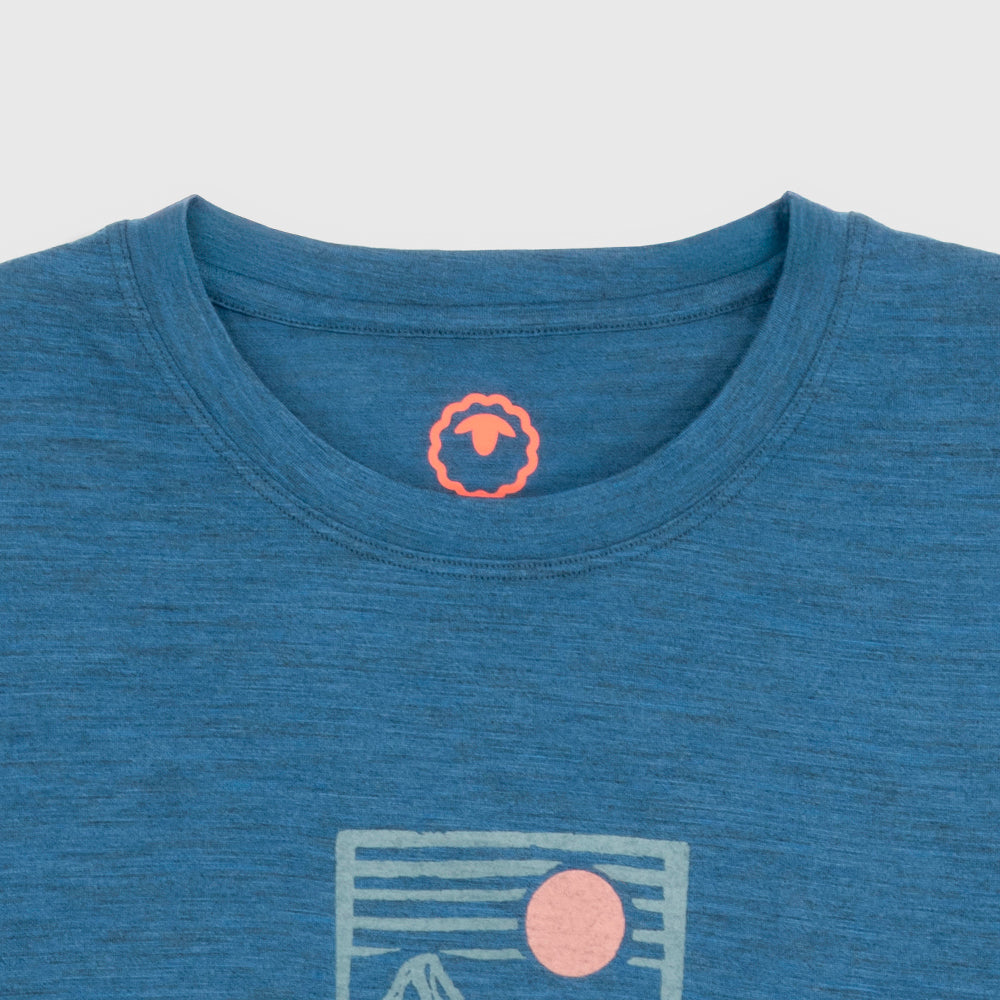 Mens Merino 150 Stamp Summit Tee (Petrol)