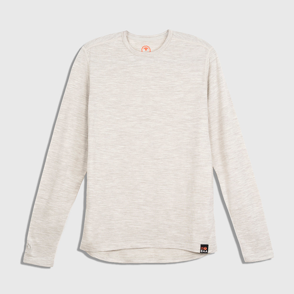 Mens Merino 180 Long Sleeve Crew (Jute)
