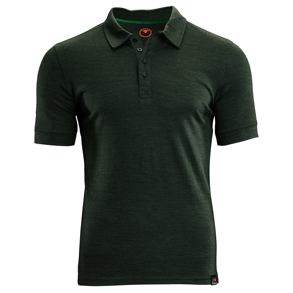 Mens Merino 180 Short Sleeve Polo Shirt (Forest)