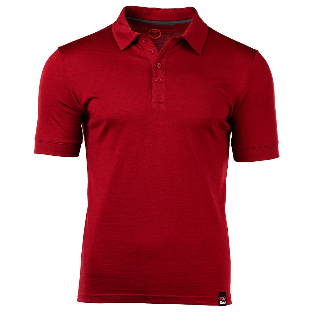 Mens Merino 180 Short Sleeve Polo Shirt (Red)