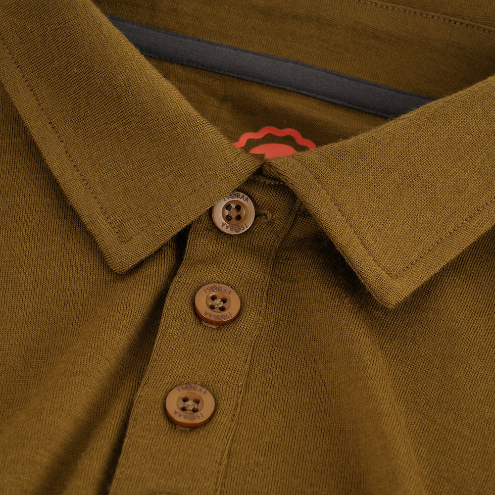 Mens Merino 180 Short Sleeve Polo Shirt (Dull Gold)