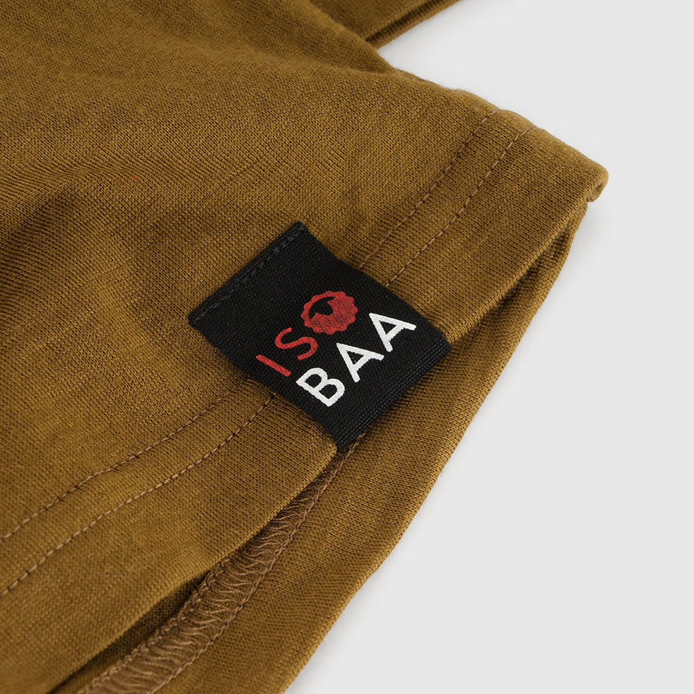 Homme Mérinos 180 Manches Courtes Polo (Dull Gold)