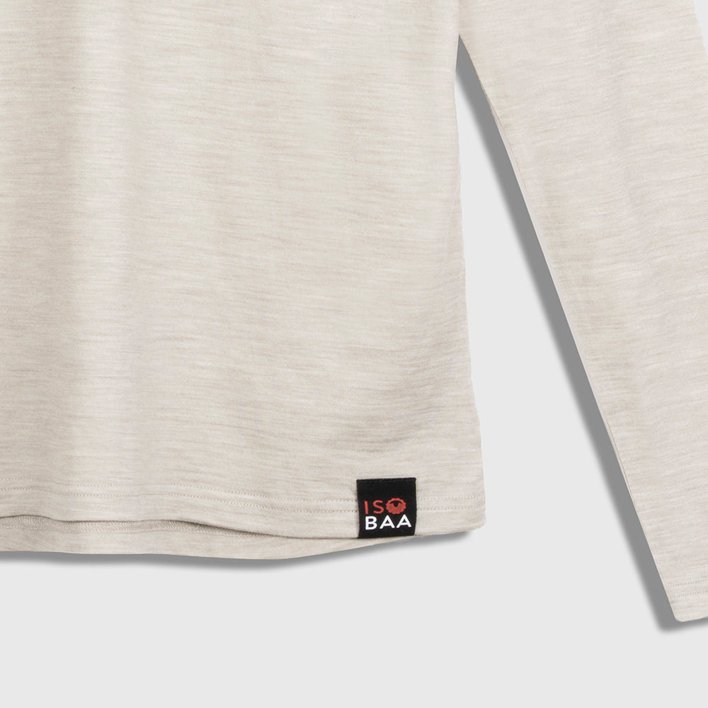 Mens Merino 200 Long Sleeve Polo Shirt (Jute Melange)