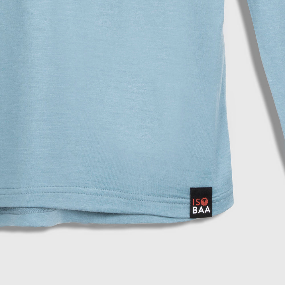 Mens Merino 200 Long Sleeve Polo Shirt (Lagoon)