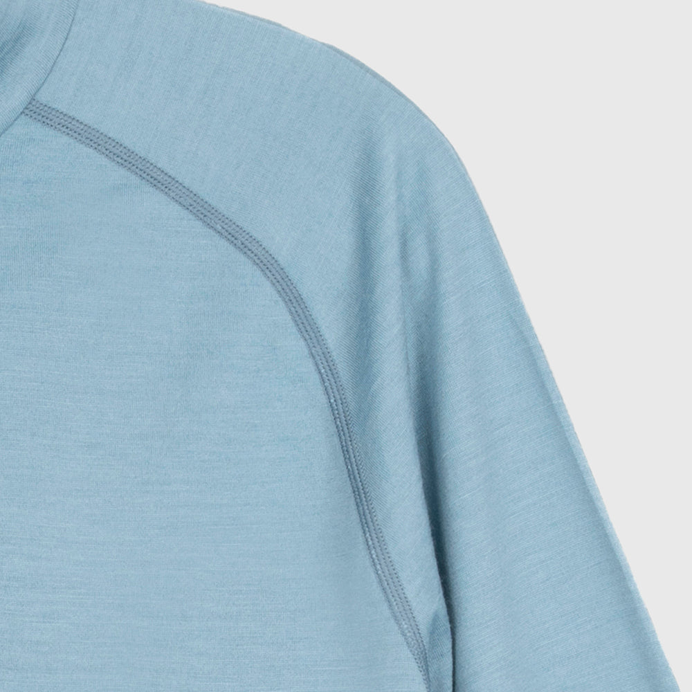 Mens Merino 200 Long Sleeve Zip Neck (Lagoon/Navy)