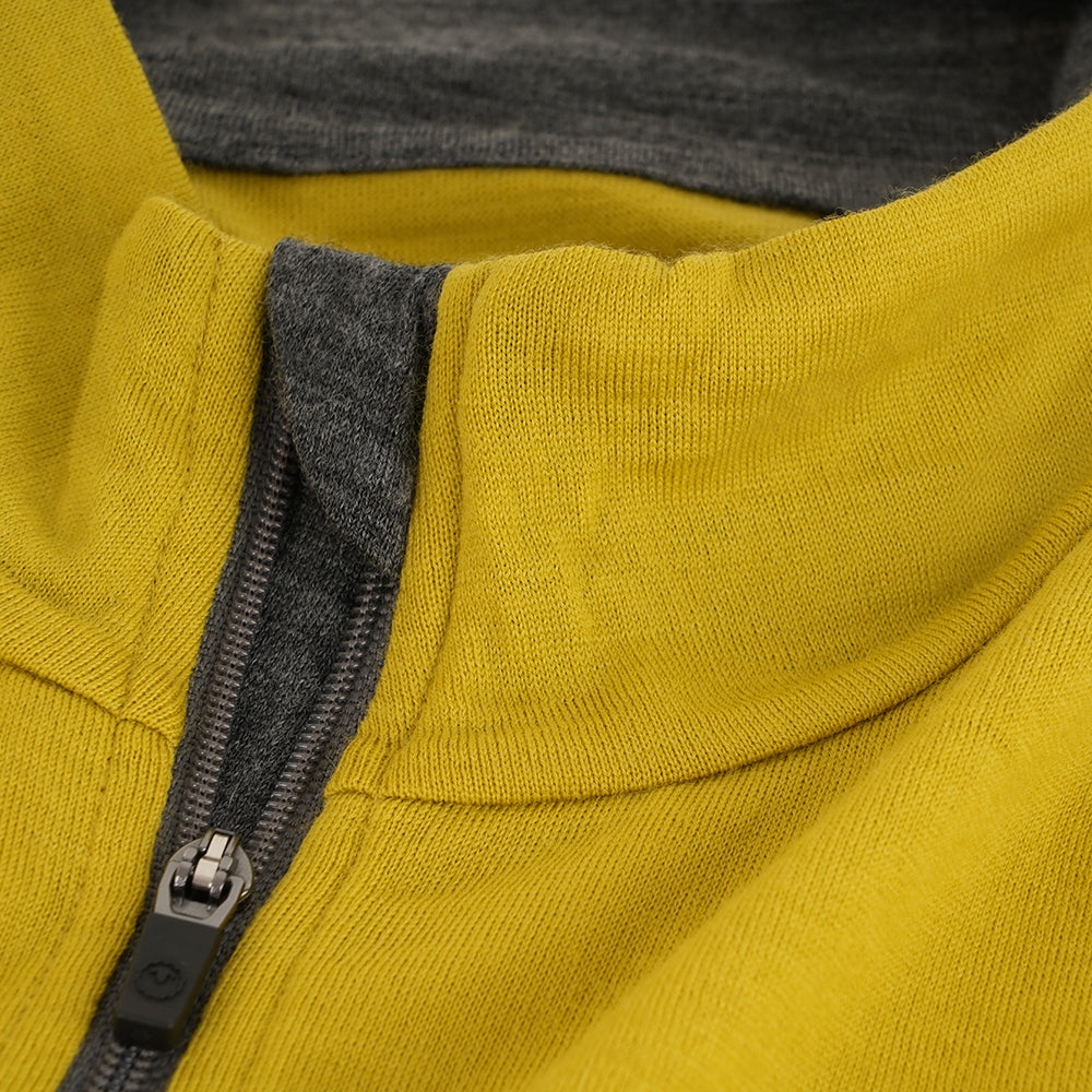 Mens Merino 200 Long Sleeve Zip Neck (Lime/Smoke)