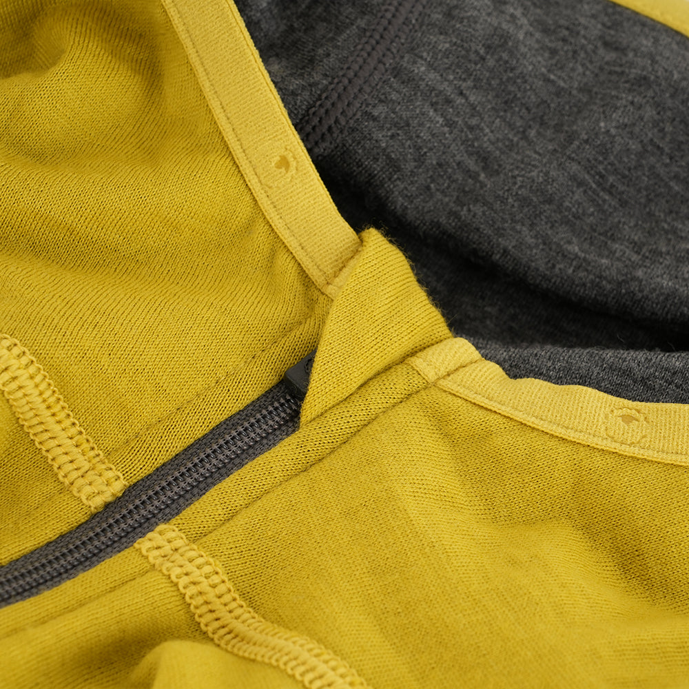 Herren Merino 200 Zip Neck Hoodie (Lime/Smoke)