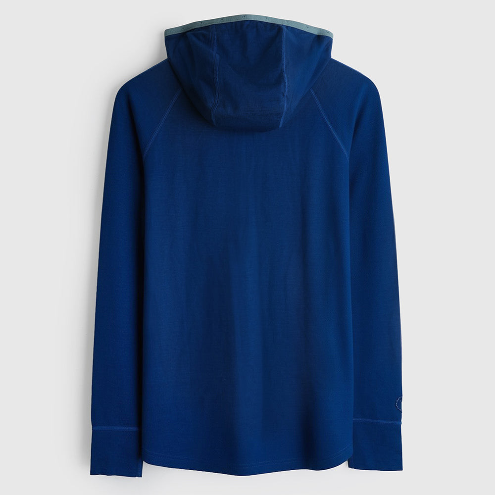 Mens Merino 200 Zip Neck Hoodie (Poseidon)