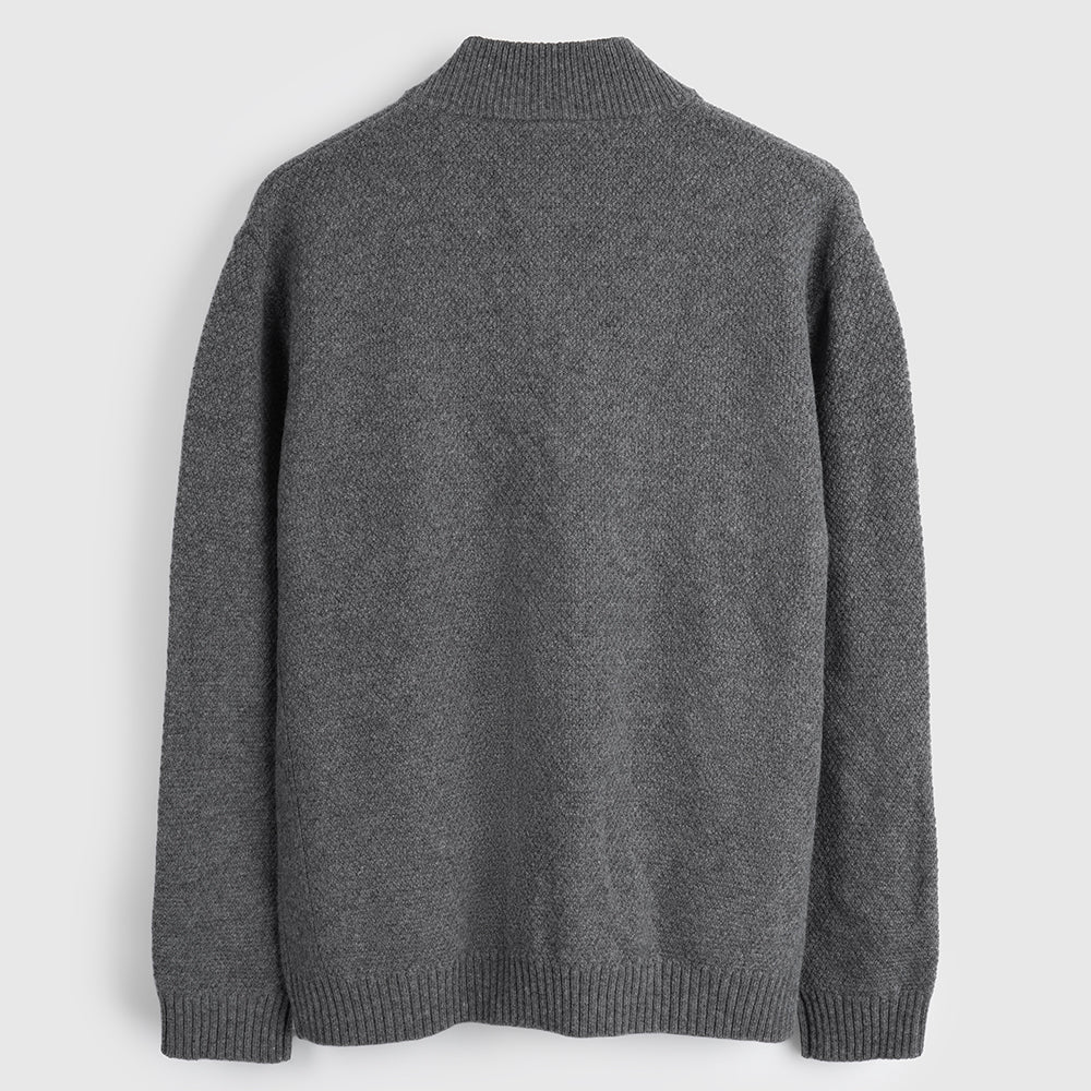 Mens Oaken Merino Full Zip Sweater (Grey)