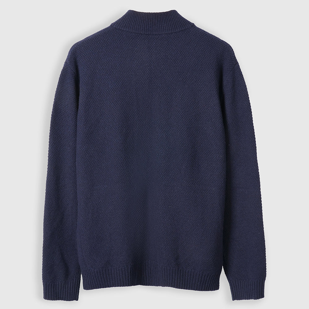 Mens Oaken Merino Full Zip Sweater (Navy)