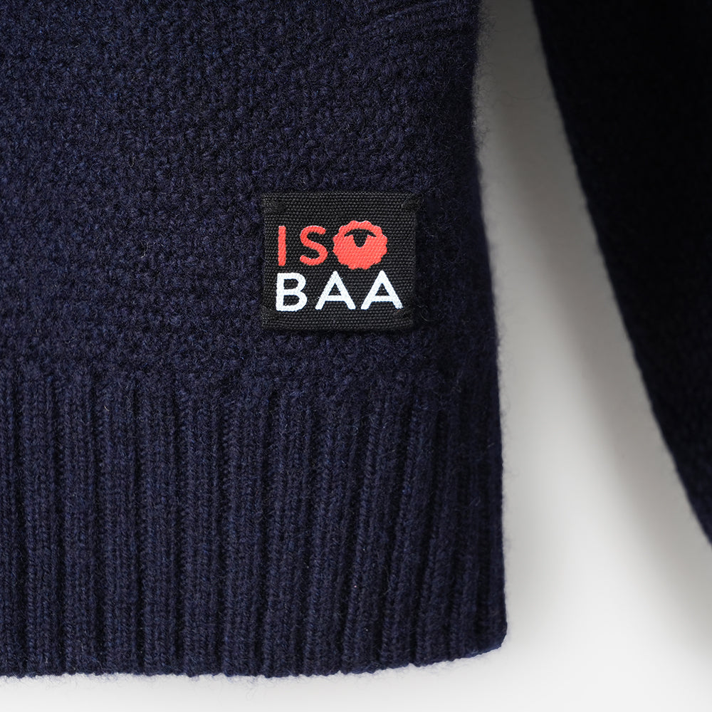 Mens Oaken Merino Full Zip Sweater (Navy)