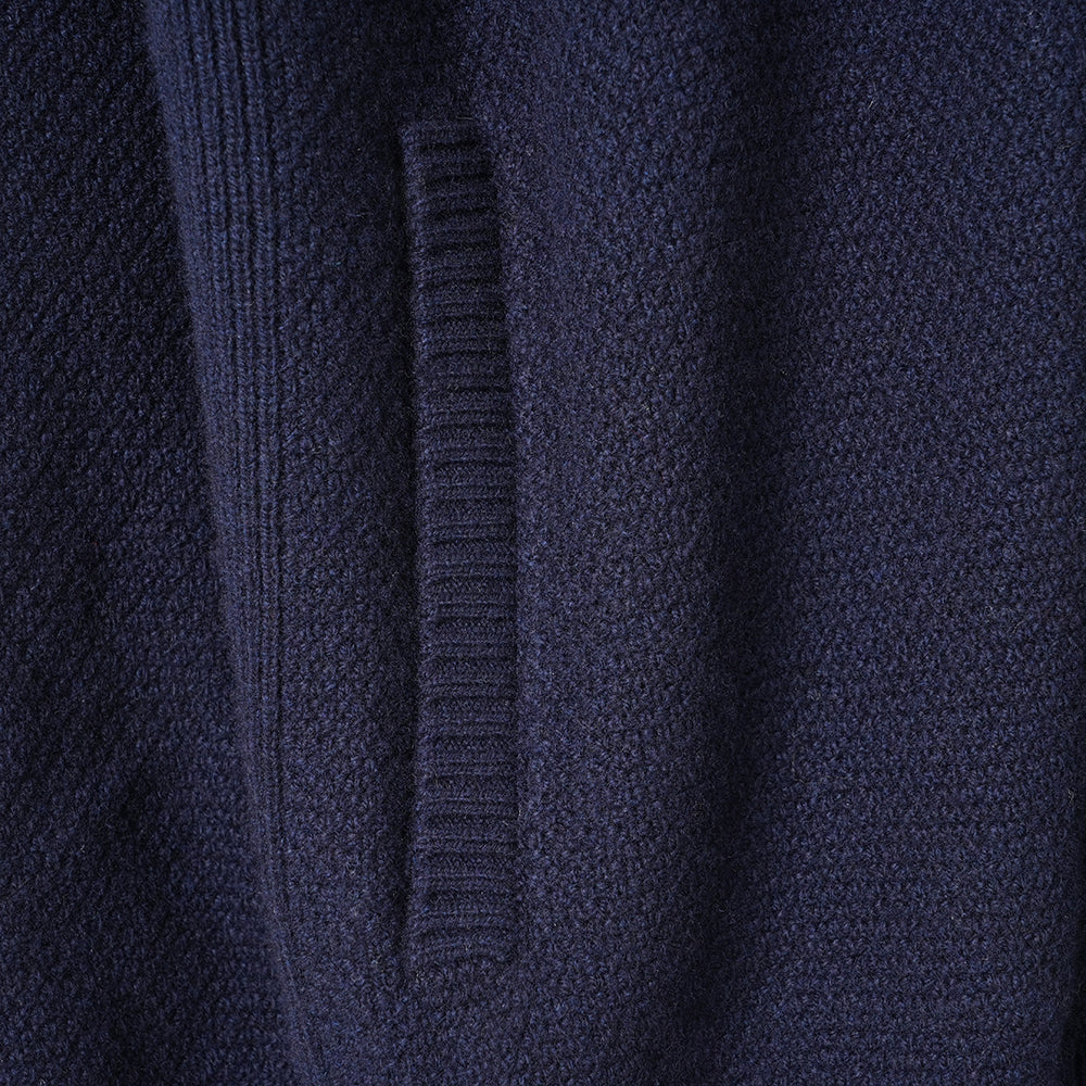 Mens Oaken Merino Full Zip Sweater (Navy)