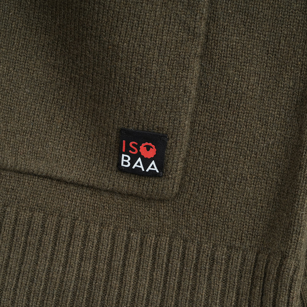 Mens Rove Merino Cardigan (Dark Olive)