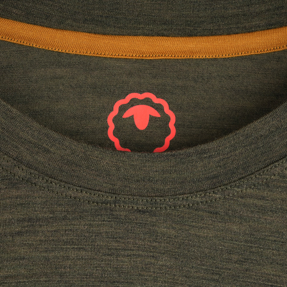 Mens Sketched Horizon Merino 150 LS Relaxed Tee (Dark Olive)