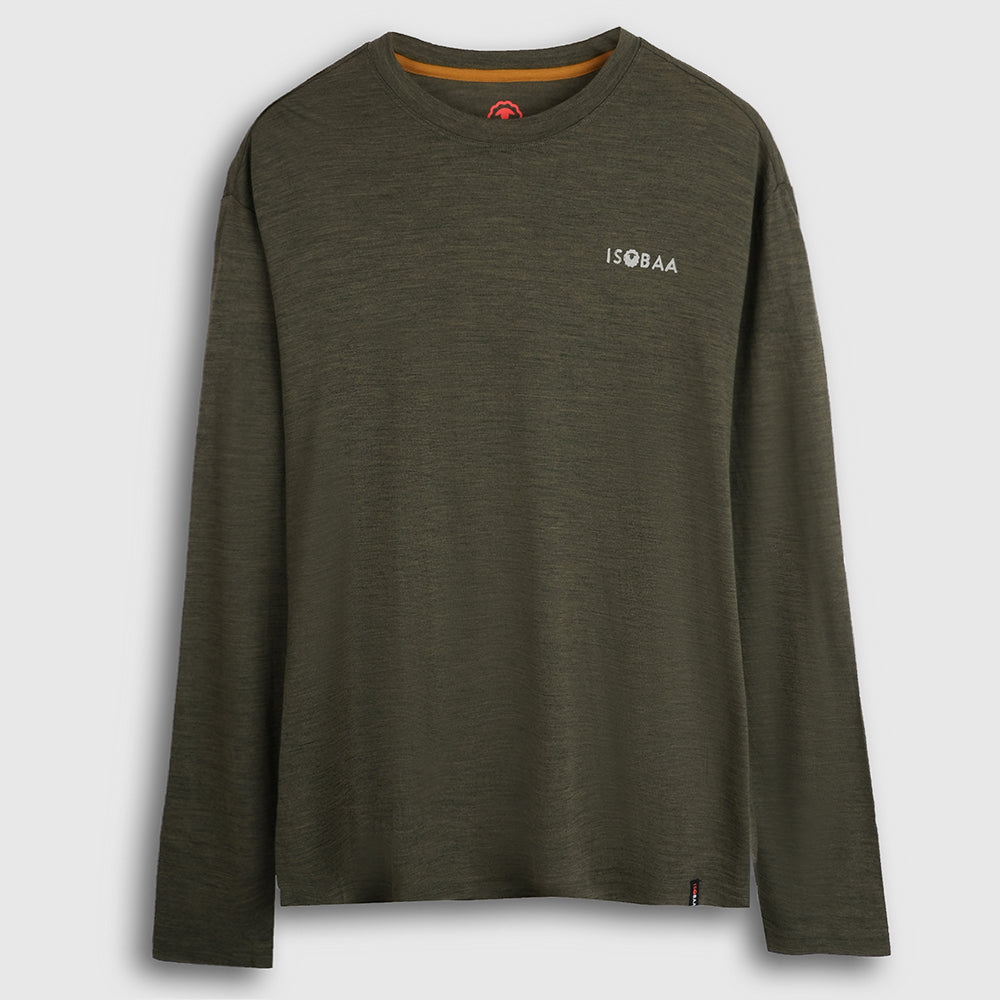 Mens Sketched Horizon Merino 150 LS Relaxed Tee (Dark Olive)
