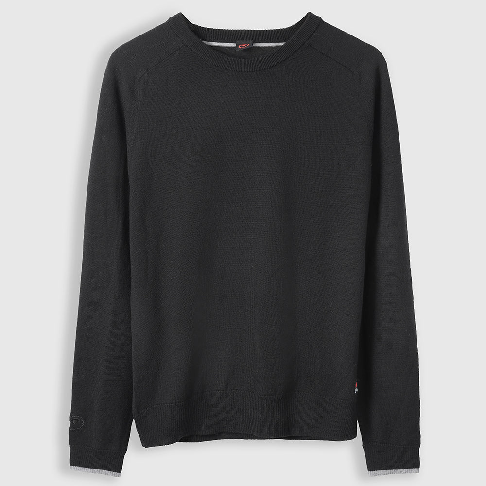 Mens Woolsey Merino Crew Sweater (Black/Charcoal)