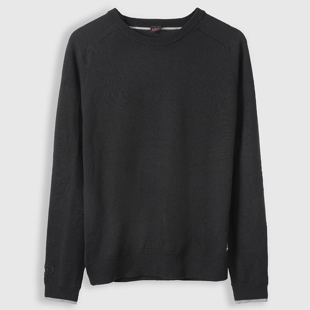 Mens Woolsey Merino Crew Sweater (Black/Charcoal)