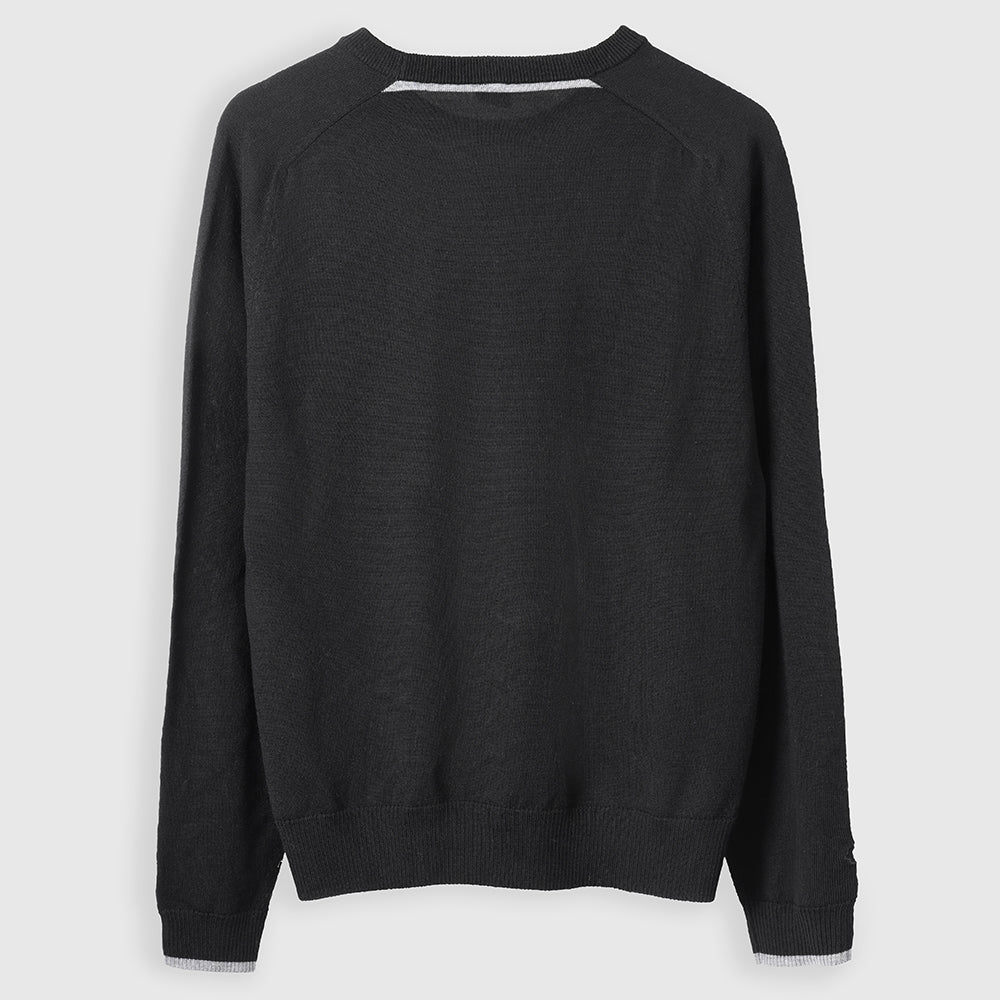 Mens Woolsey Merino Crew Sweater (Black/Charcoal)