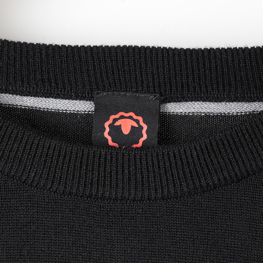 Mens Woolsey Merino Crew Sweater (Black/Charcoal)