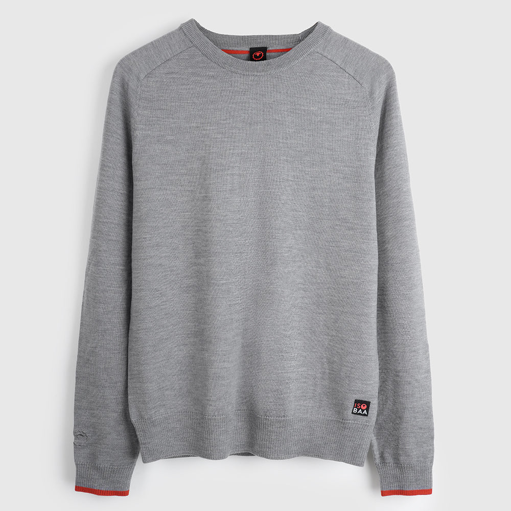 Mens Woolsey Merino Crew Sweater (Charcoal/Orange)