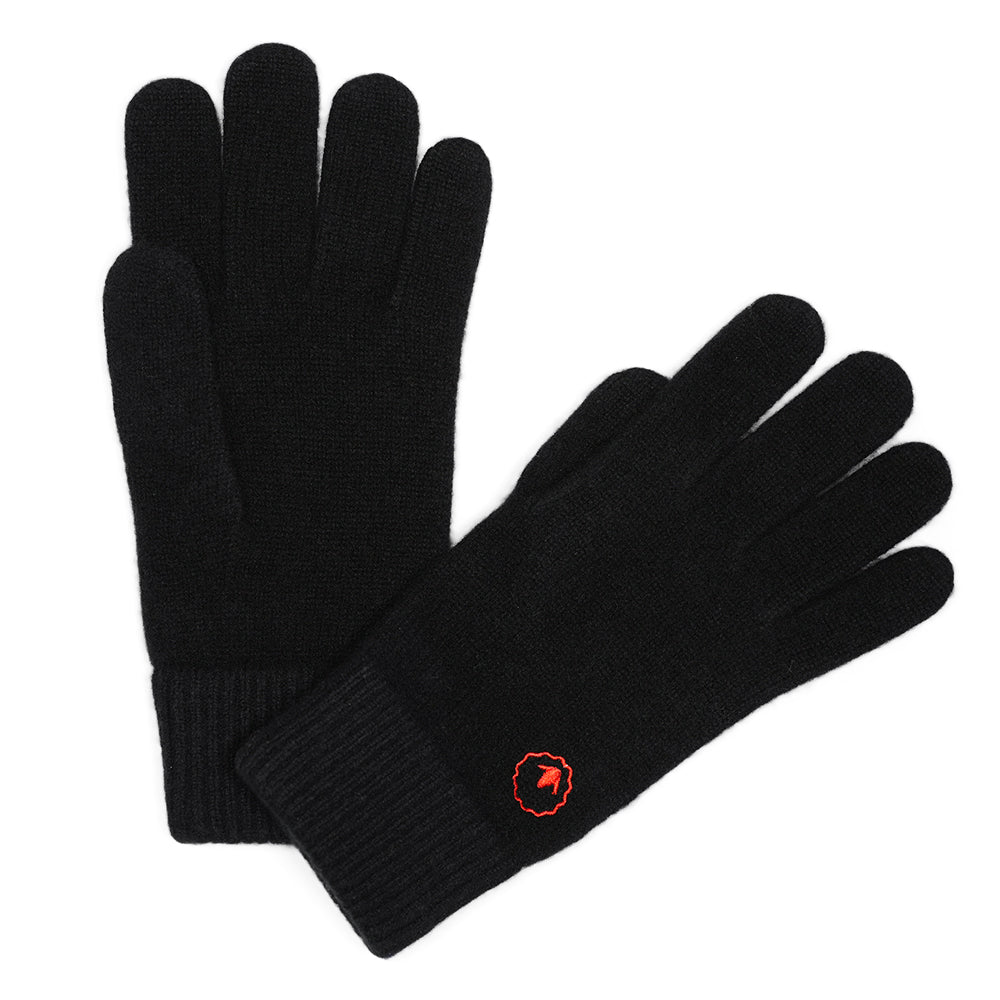 Merino 6gg Knitted Gloves (Black)