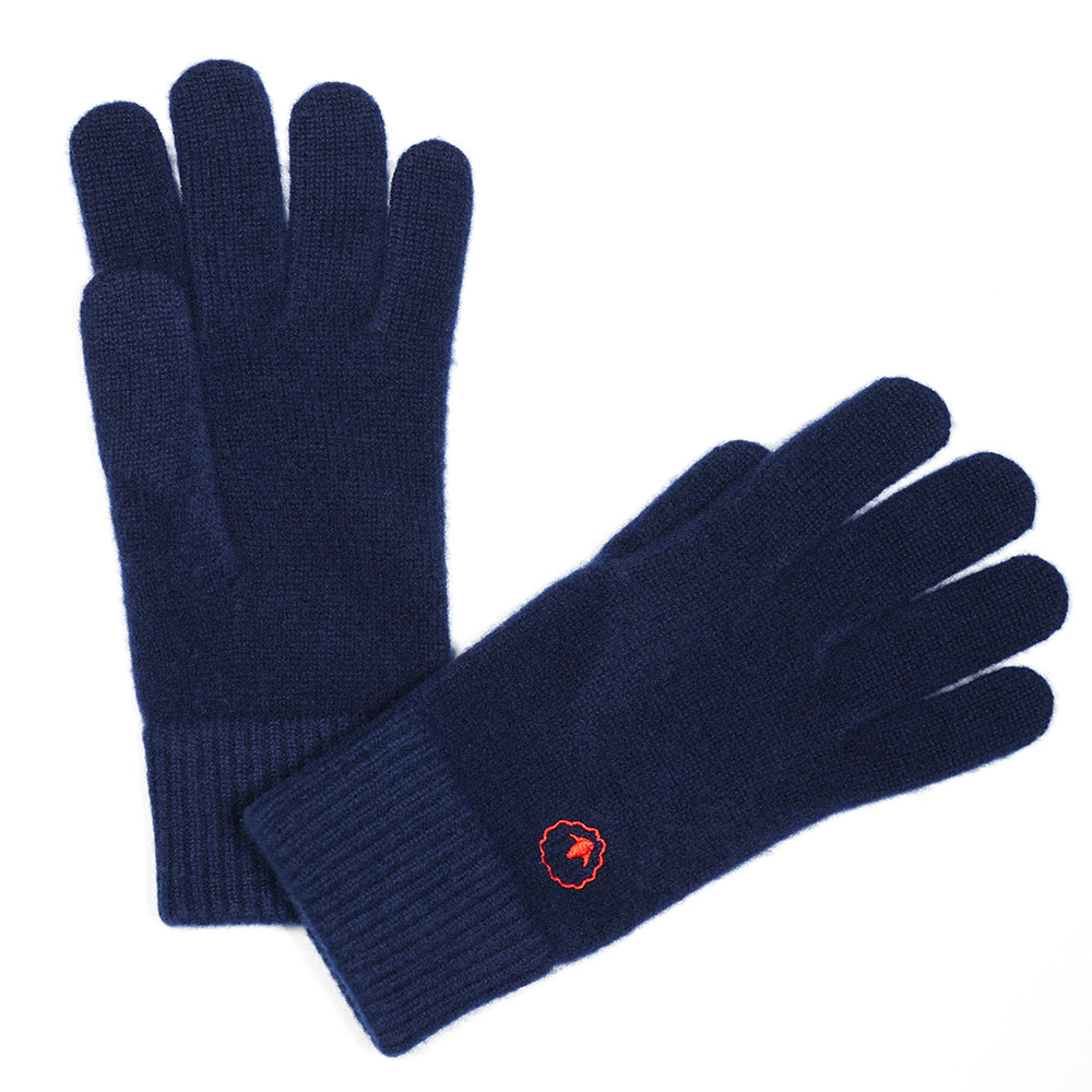 Merino 6gg Knitted Gloves (Navy)