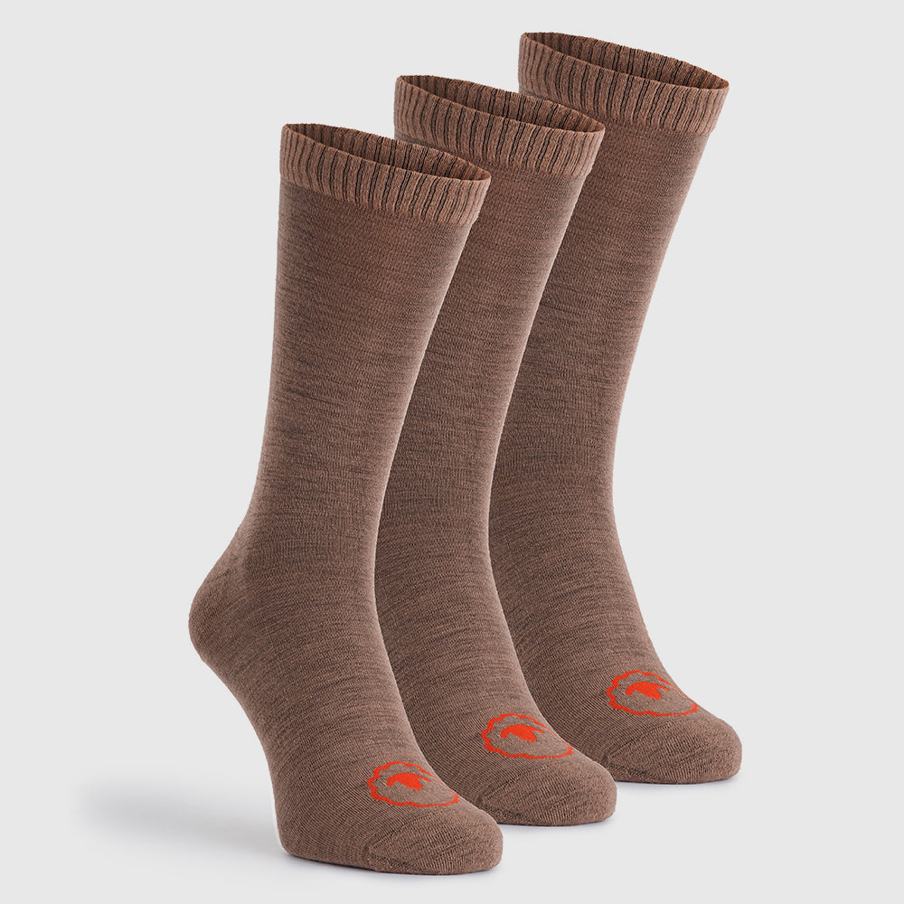Merino Blend Everyday Socks (3 Pack - Bran)