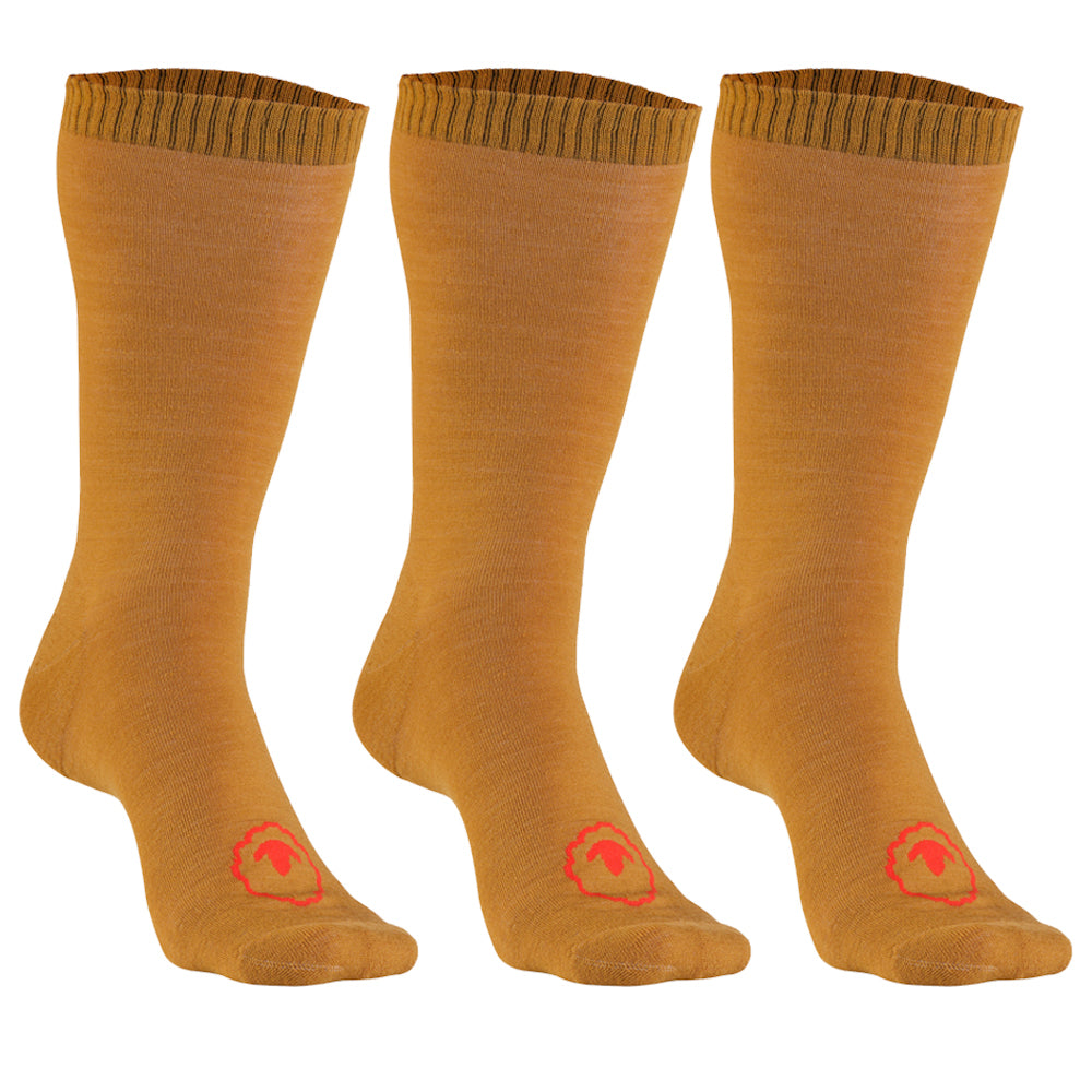 Merino Blend Everyday Socks (3 Pack - Mustard)
