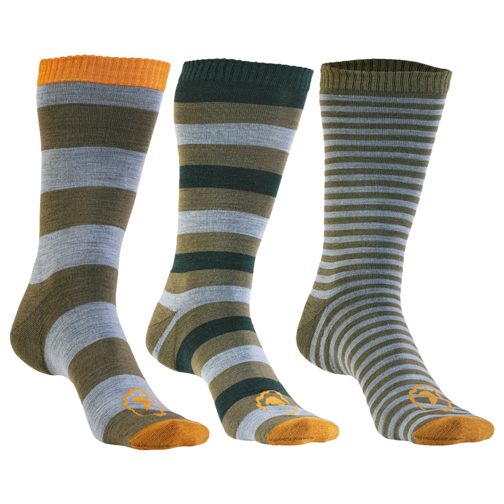 Merino Blend Everyday Socks (3 Pack - Olive/Forest/Agave/Spice)