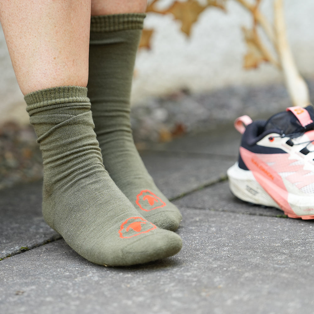 Merino Blend Everyday Socks (3 Pack - Olive Melange)