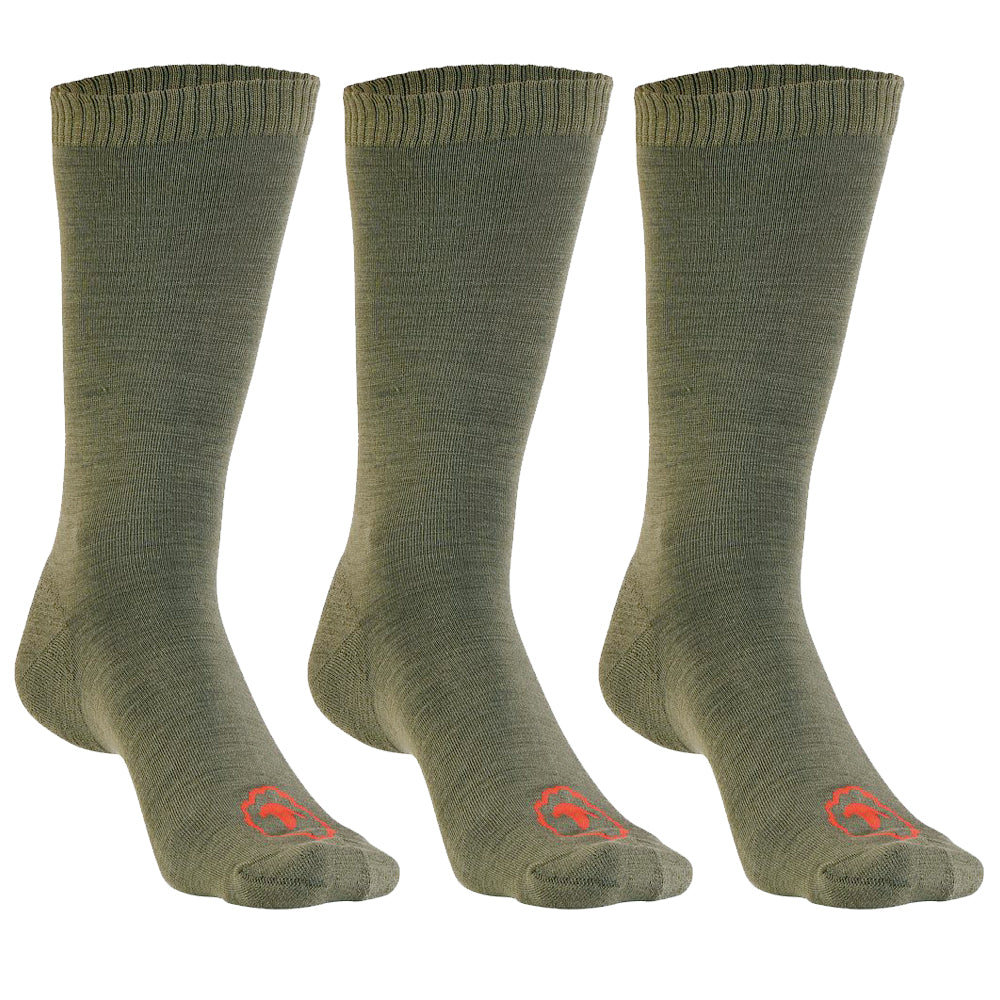 Merino Blend Everyday Socks (3 Pack - Olive Melange)
