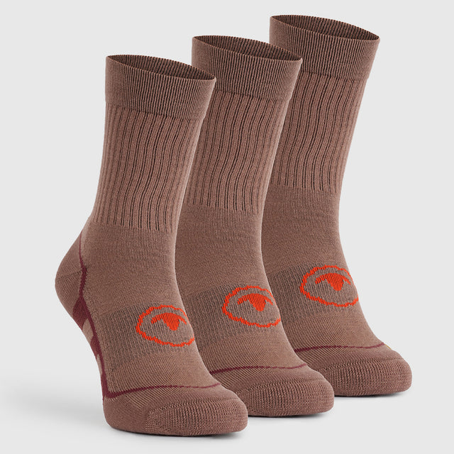 Merino Blend Hiking Socks (3 Pack - Bran)
