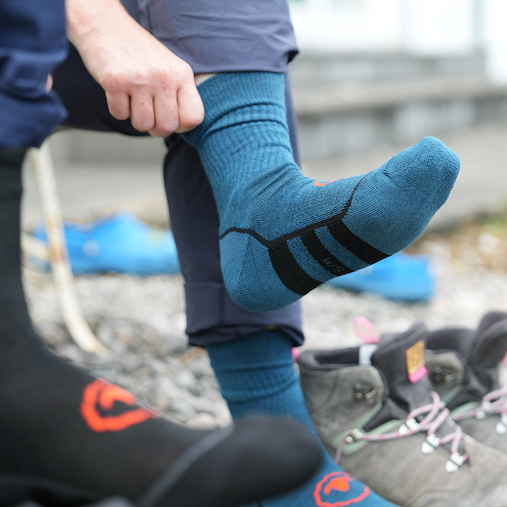 Merino Blend Hiking Socks (3 Pack - Petrol/Black)