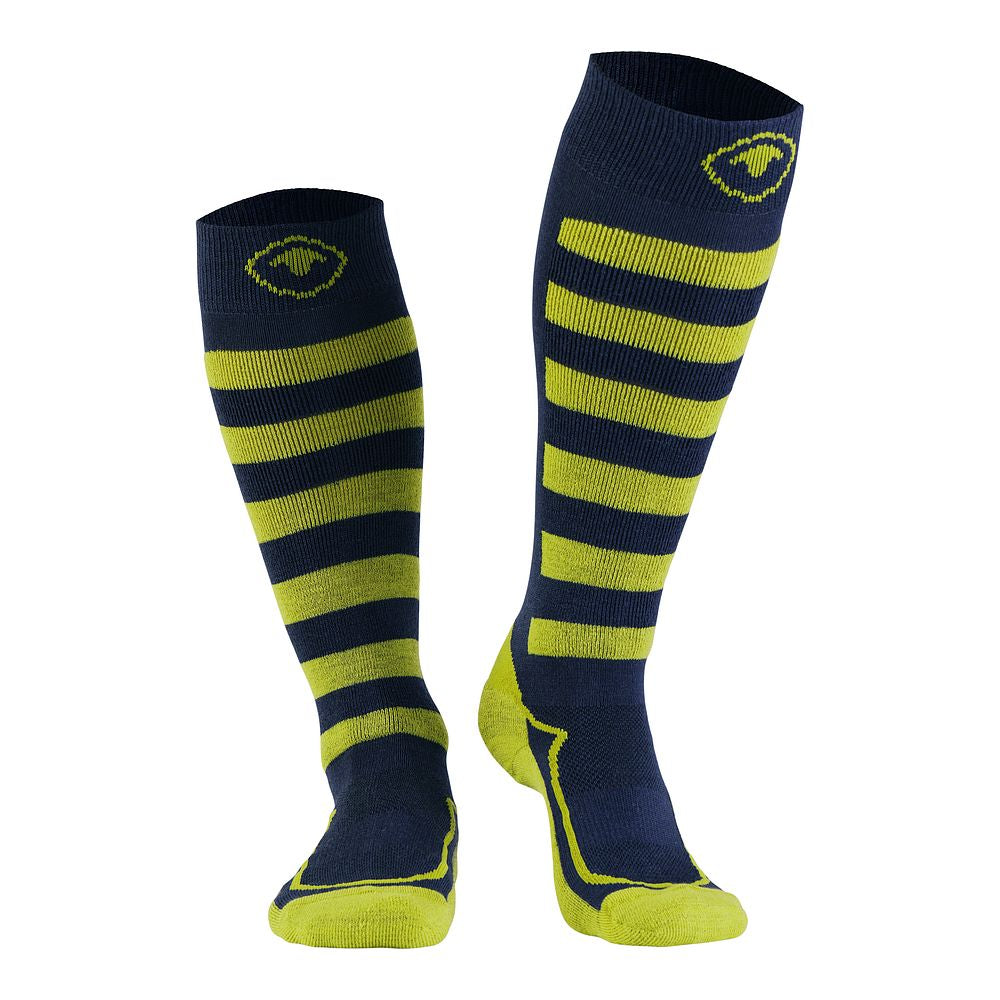 Merino Blend Ski Socks (Navy/Lime)