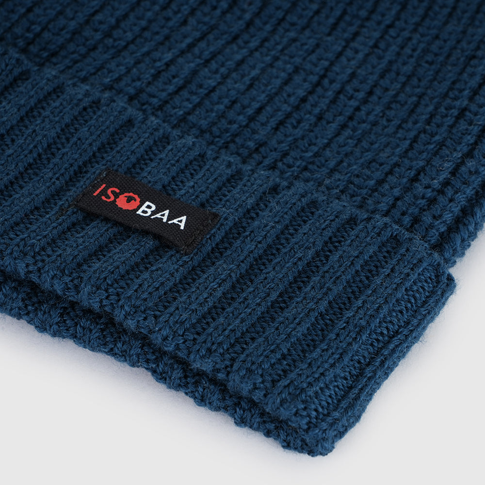 Merino Fisherman Beanie (Petrol)