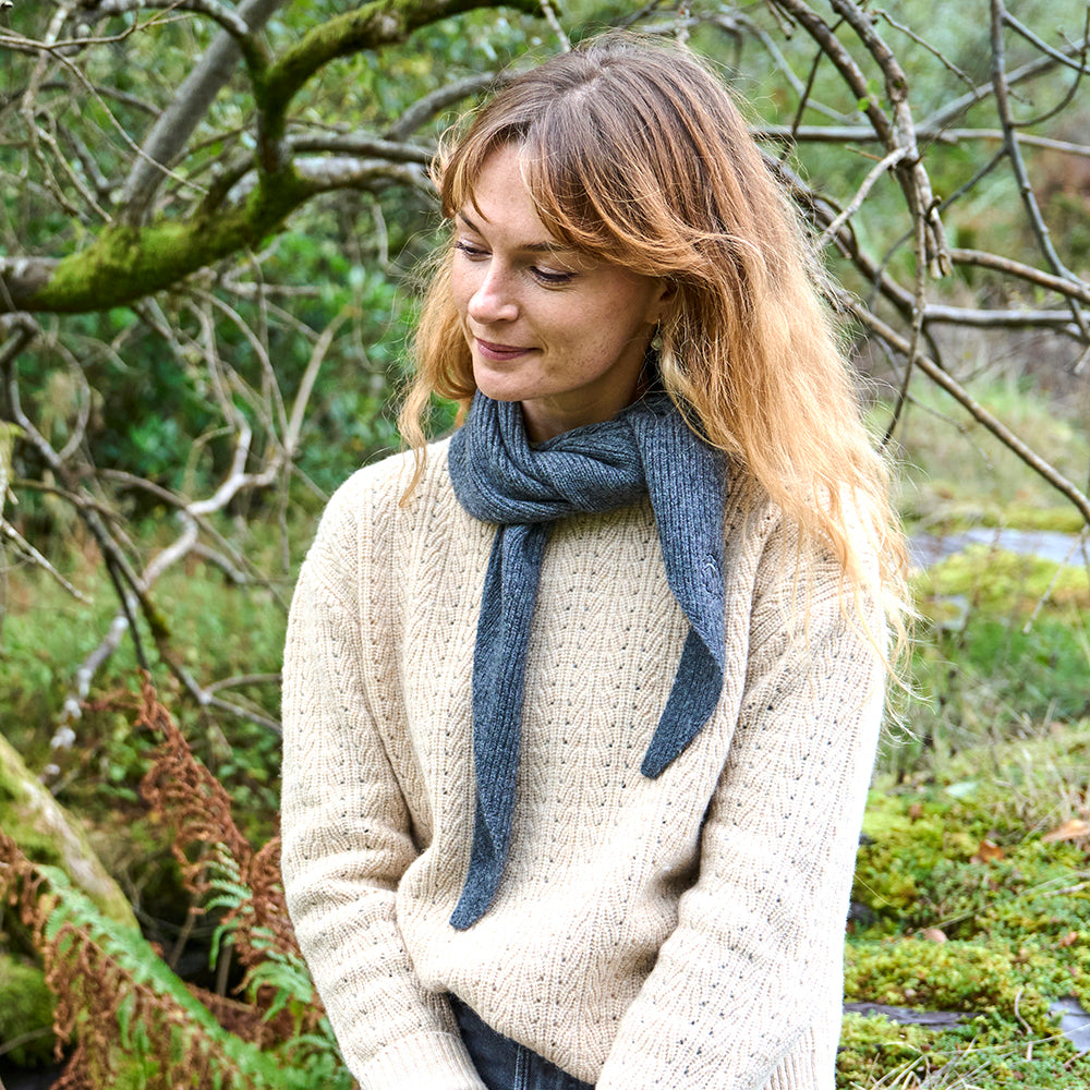 Merino Triangle Scarf (Smoke)