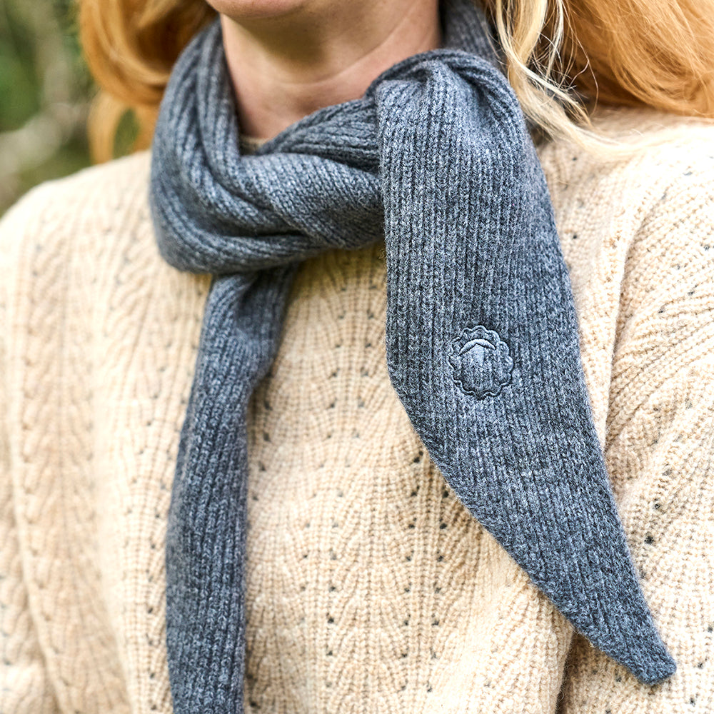 Merino Triangle Scarf (Smoke)