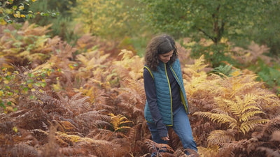 Isobaa | Womens Merino Wool Insulated Gilet (Petrol/Lime) | Fight the chill with our innovative Merino gilet. | align: 55% 45% | Model: Clémentine