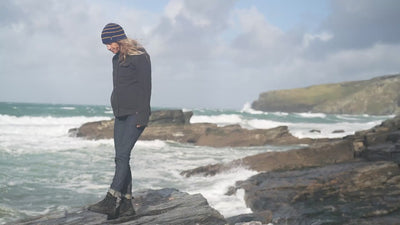 Isobaa | Womens Merino Blend Mountain Shirt (Smoke) | Conquer trails, peaks, and urban adventures with this high-performance Merino blend overshirt. | align: 25% 50% | Model: Amy