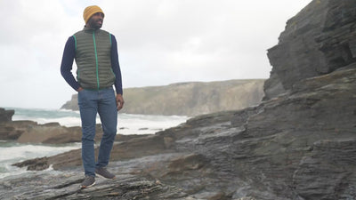 Isobaa | Mens Merino Wool Insulated Gilet (Forest/Green) | Fight the chill with our innovative Merino gilet. | align: 10% 15% | Model: Michael
