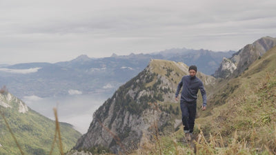 Isobaa | Mens 320 Merino Full Zip (Denim/Navy) | Step into a new level of comfort and versatility with our 320 Merino Full Zip Jacket | Model: Baudoin