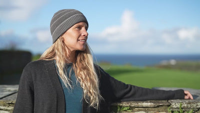 Isobaa | Merino Stripe Beanie (Smoke/Charcoal) | Wrap yourself in cosy warmth with Isobaa's Merino beanie. | align: 25% 0%