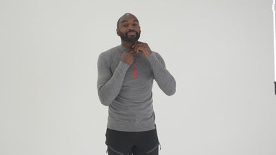 Mens Merino 200 Long Sleeve Zip Neck (Charcoal) | Model: Michael