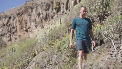 Mens 180 SS Hiking Top (Petrol) | align: 90% 15% | Model: Barnaby