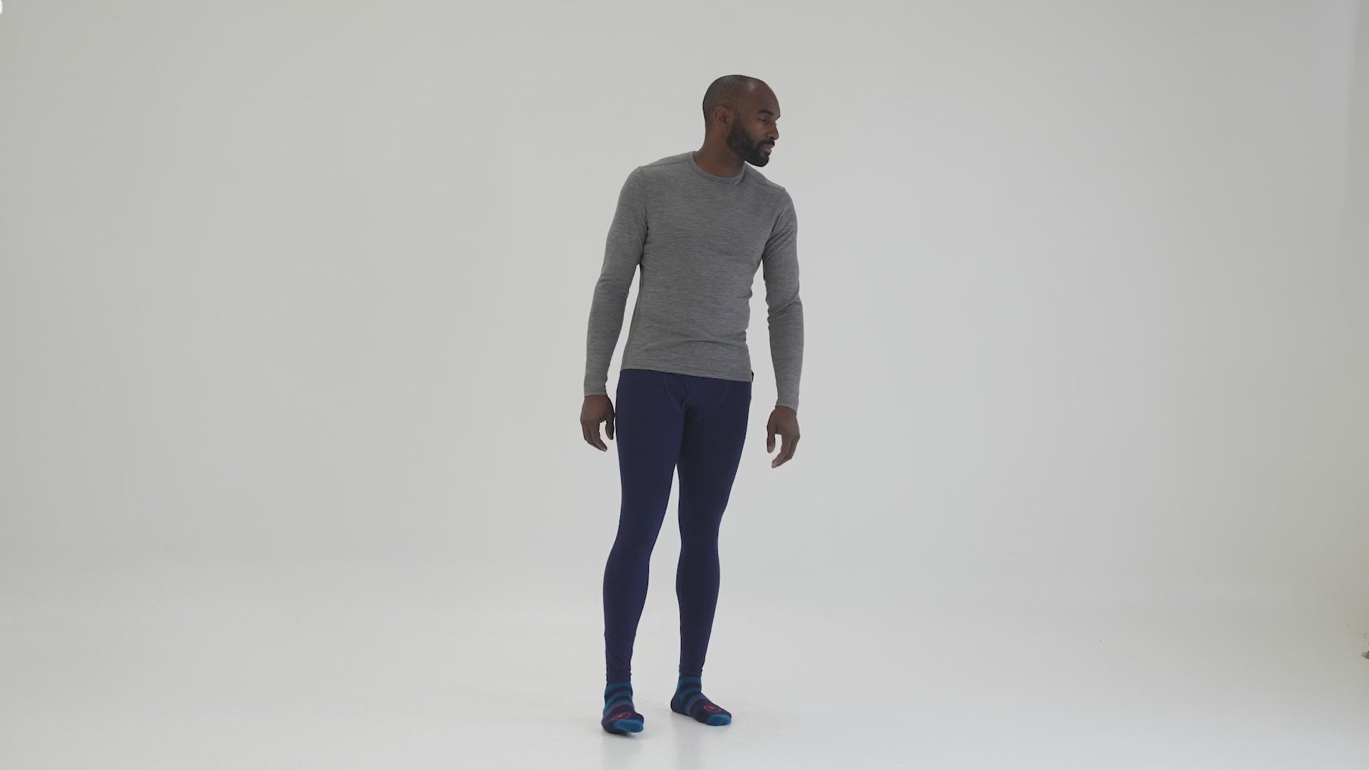 Mens Merino 200 Tights (Navy) | Model: Michael