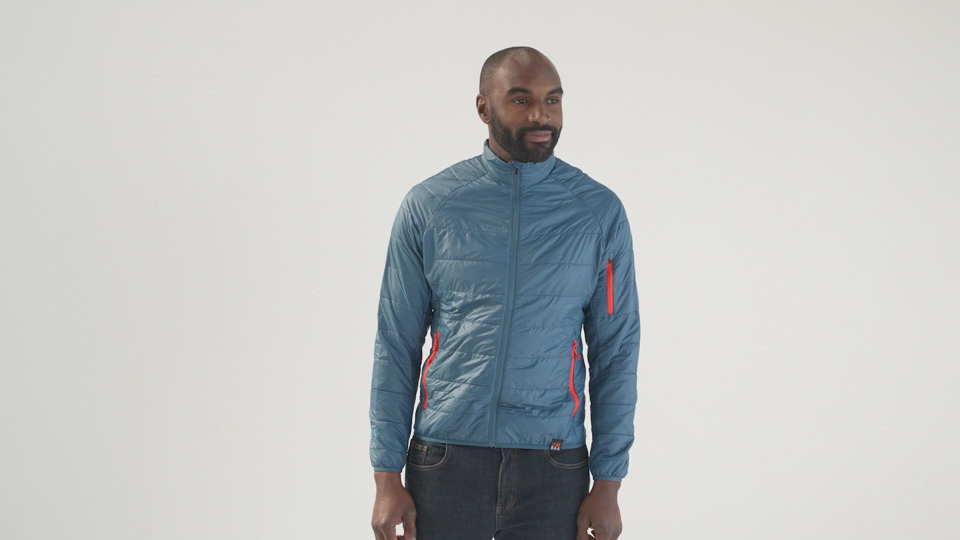 Mens Packable Insulated Jacket (Petrol/Orange) | Model: Michael