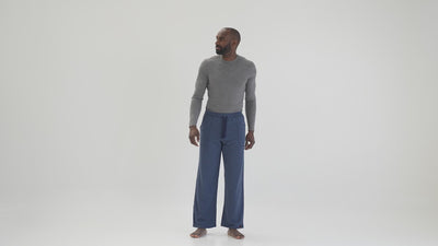 Mens 260 Lounge Loose Joggers (Denim/Navy) | Model: Michael